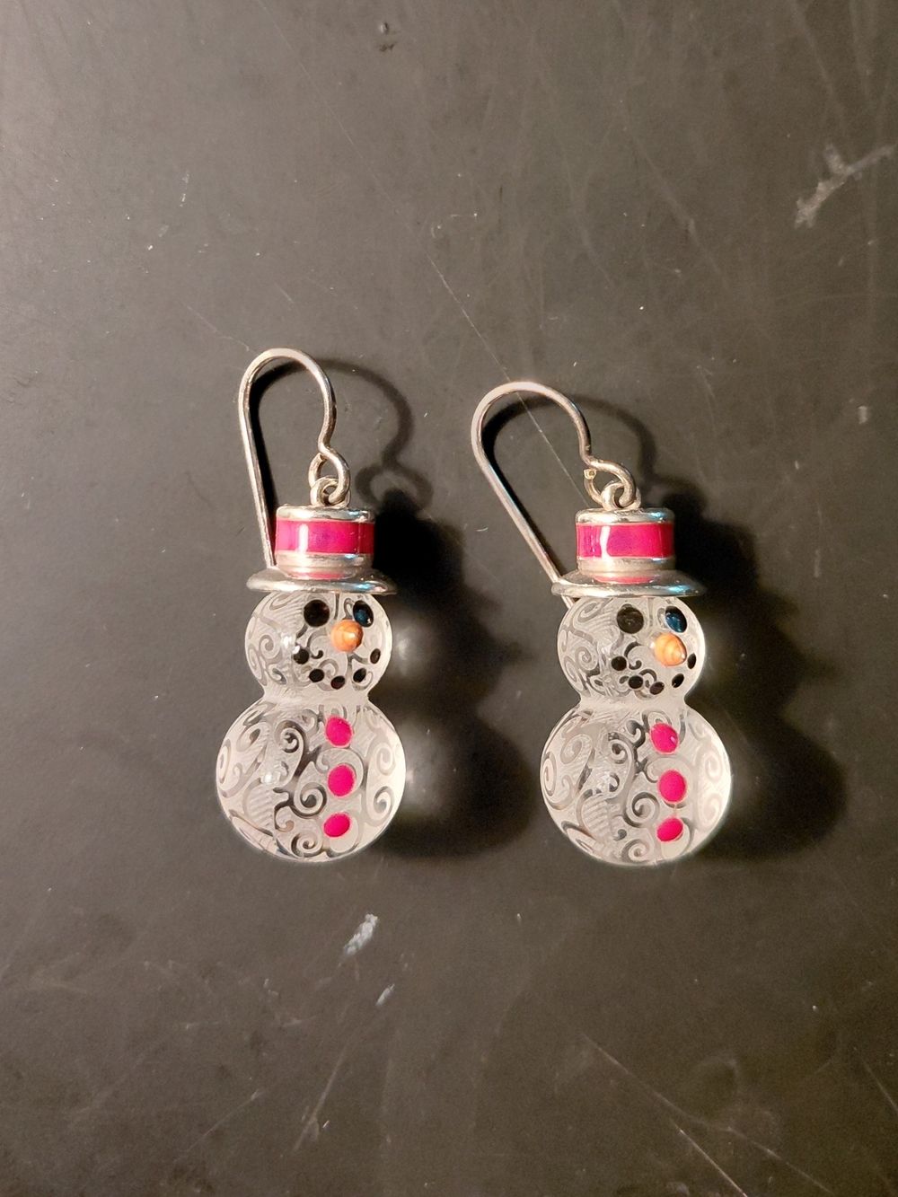 Brighton Frosty Clear Snowman Dangle Earrings